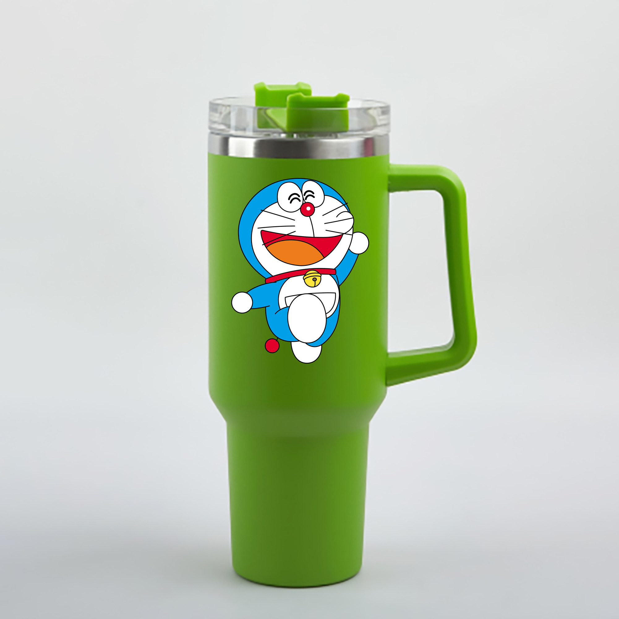 （画像用） ドラえもん Doraemon 1200mL車用タンブラー - クリスタルステッカー（プラスチックストロー付き）